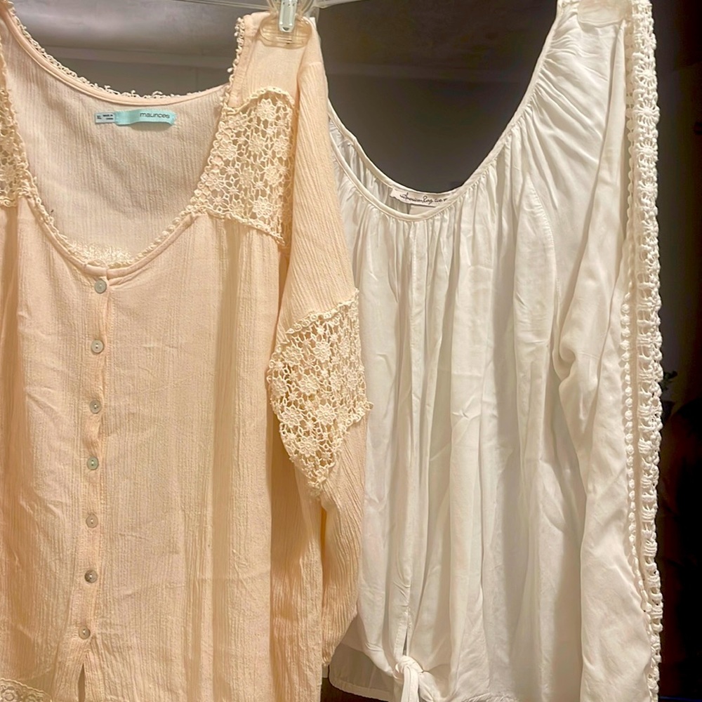 2 Peasant Style XL blouses